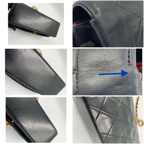 Authentic CHANEL Black Lambskin Small Diana Flap Bag Gold Hardware - Picture 6 of 12